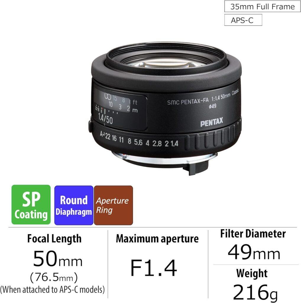 HD PENTAX-FA 50mmF1.4, obiettivo standard a focale singola per luso con fotocamere reflex digitali con attacco K