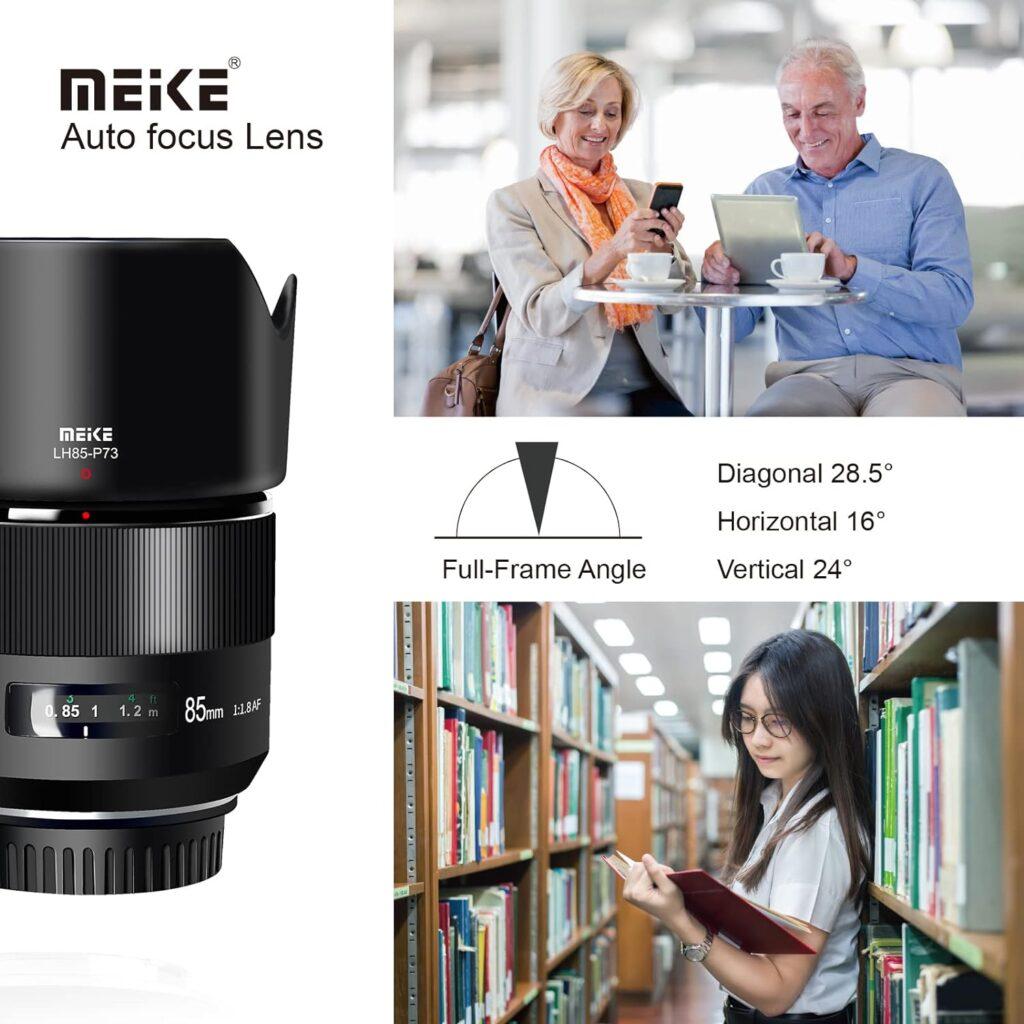 Meike - Obiettivo da 85 mm F1.8 Full Frame con messa a fuoco automatica per telefono medio, compatibile con fotocamere reflex digitali Canon EOS EF Mount 5D Mark IV 6D Mark II, nero