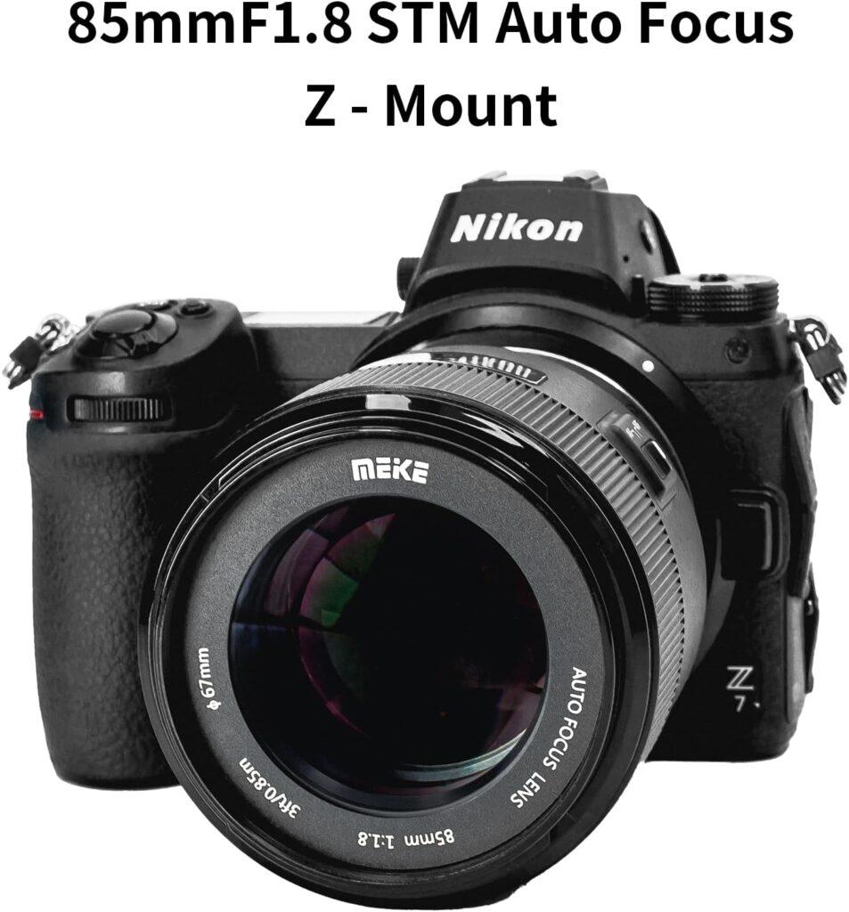 Meike Obiettivo ritratto a telaio pieno con motore passo STM da 85 mm F1.8 con messa a fuoco automatica compatibile con fotocamere Nikon Z Z50, Z5, Z6, Z7